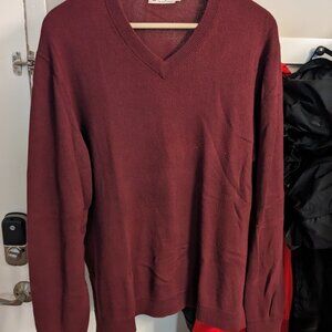 J.Crew Cotton Cashmere Blend Sweater - Men's Large - Color: Burgundy